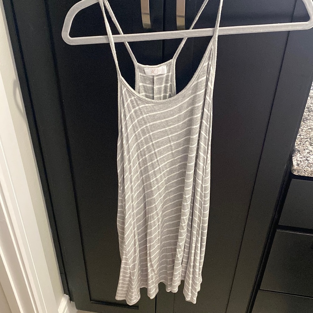 Grey and white striped dress